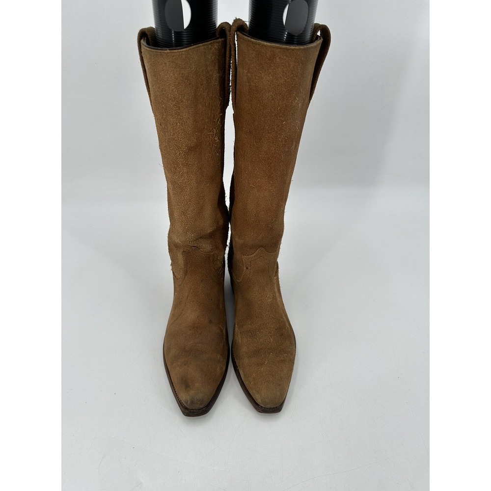 Vintage FRYE Women' Suede Leather Beige Boots Size 6B‎ Made in USA 1970s.